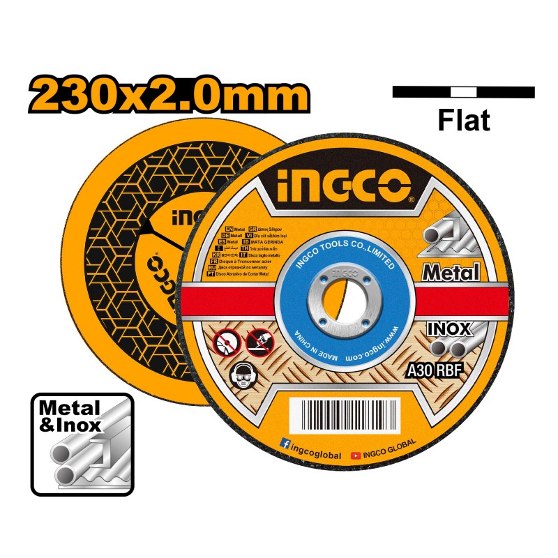 Диск по металлу 230*2*22.2mm INGCO MCD202302