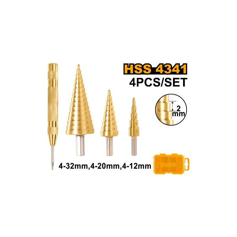 Набор сверло по металлу ступенчатое 4-32мм INGCO AKSDS2041
