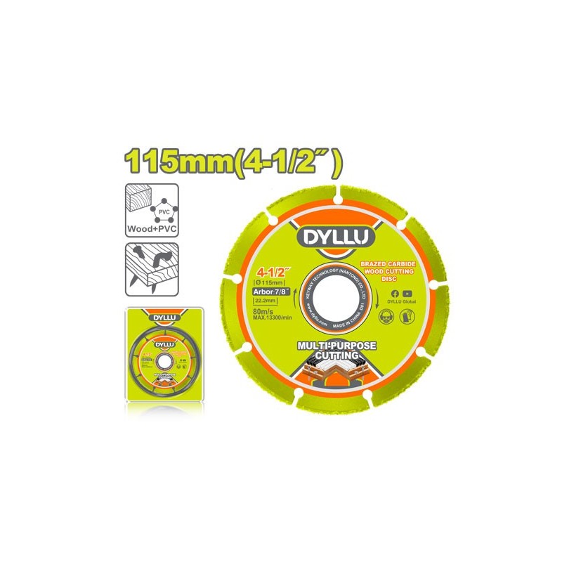 Диск по  дереву с паяным твёрдым сплавом 115мм DYLLU DTCD1K45