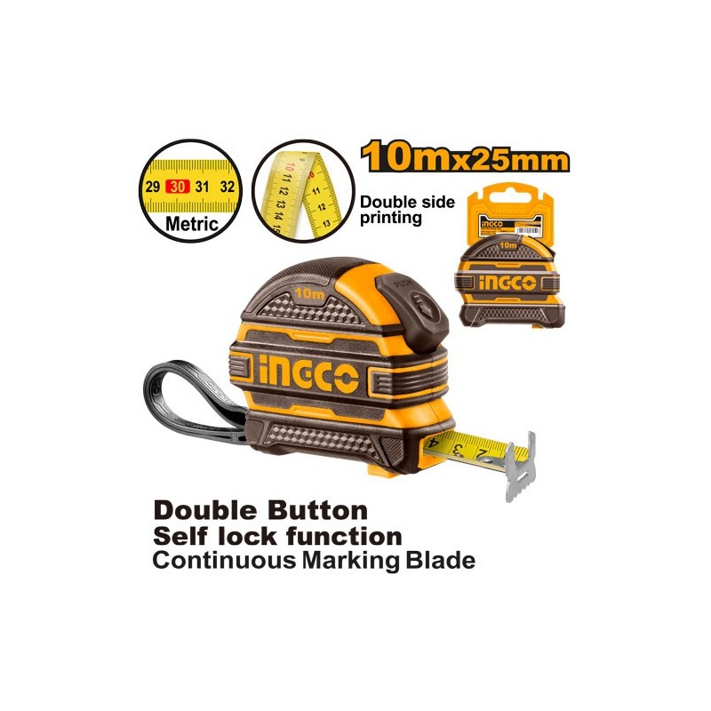 Рулетка 10м INGCO HSMT081025-1
