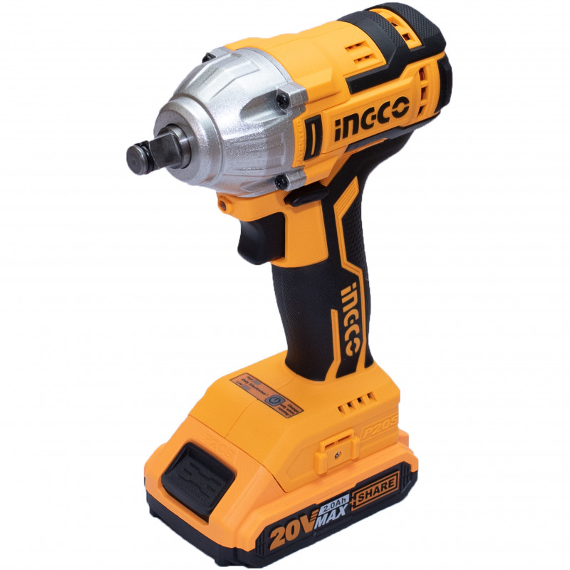 Гайковёрт аккумуляторный ударный  Li-Ion 20В/2*2А INGCO CIWLI2001
