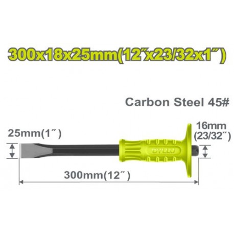 Зубило с защитой для рук 300x18x25мм DYLLU DTCC1302