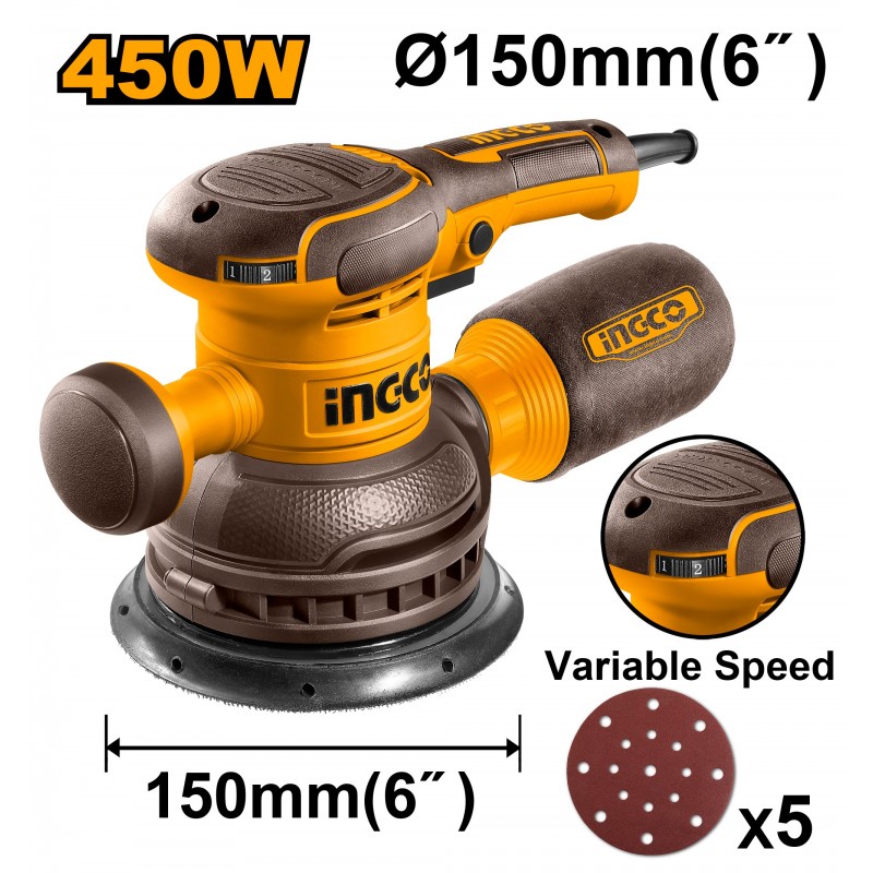 Шлифовальная машина эксцентриковая 450В INGCO RS4516