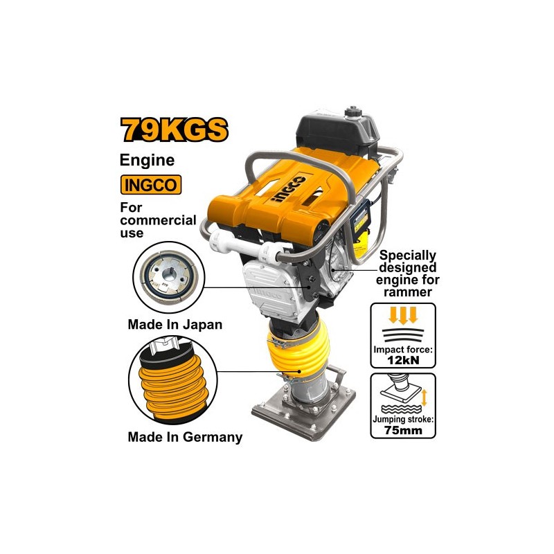 Трамбовка вибрационная бензиновая INGCO Honda GRTS90 79кг 4.0ЛС