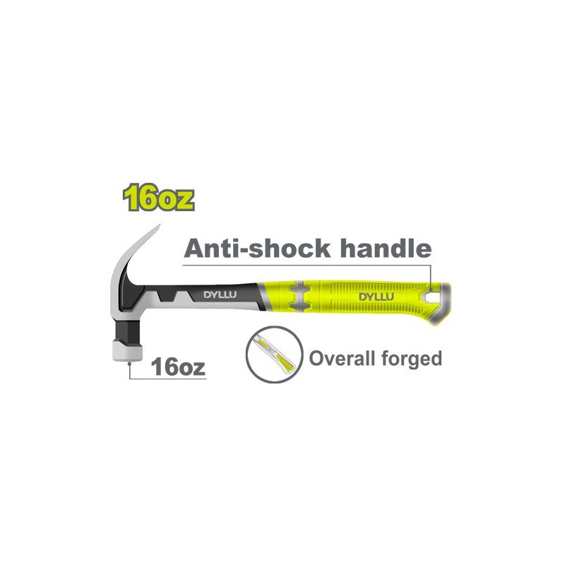 Молоток-гвоздодер 450г DYLLU DTHM8316