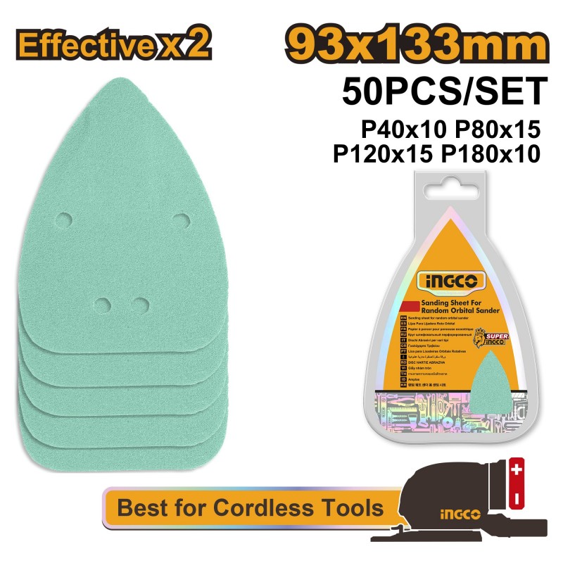 Комплект 50шт абразивной бумаги INGCO AKTS931331