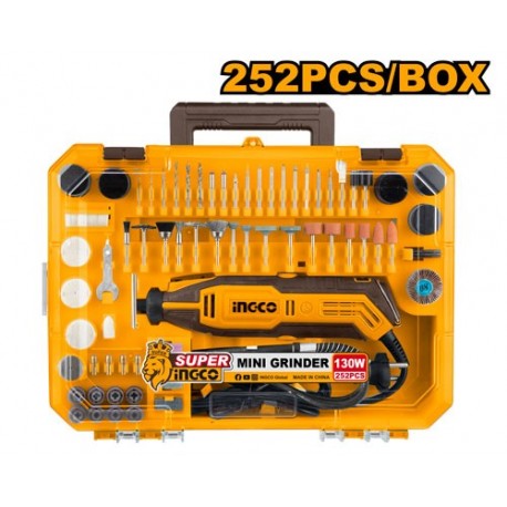 Гравер электрическии 130Вт 252шт, INGCO MG133281