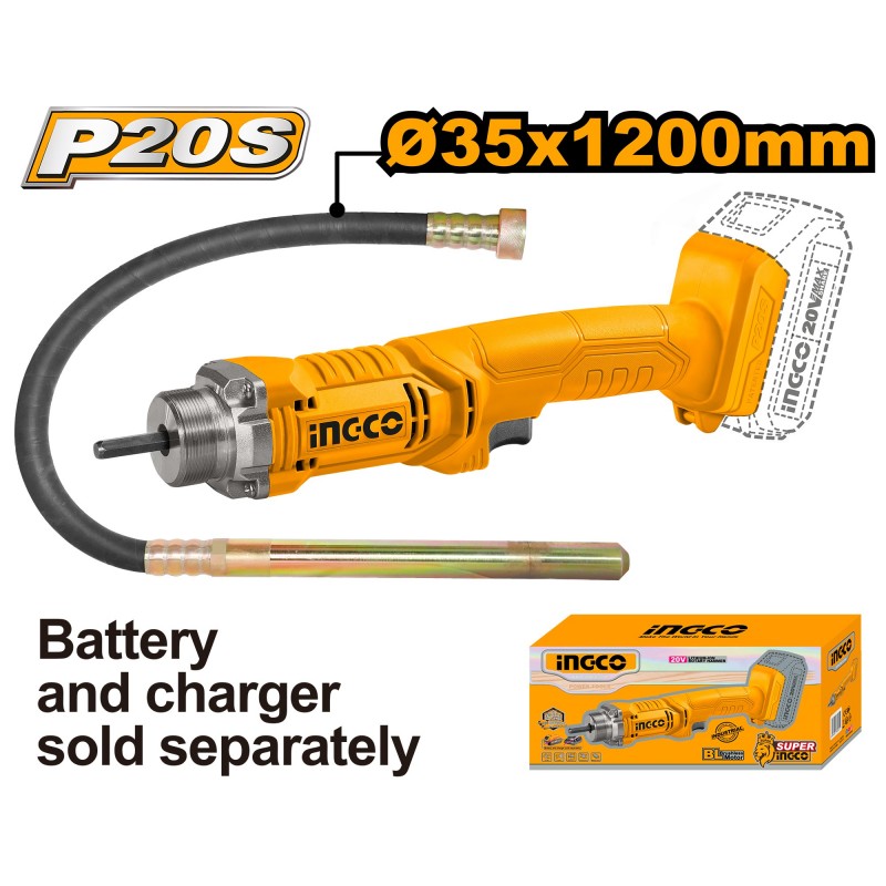 Аккумуляторный вибратор для бетона 35*1200mm (без аккум,)...