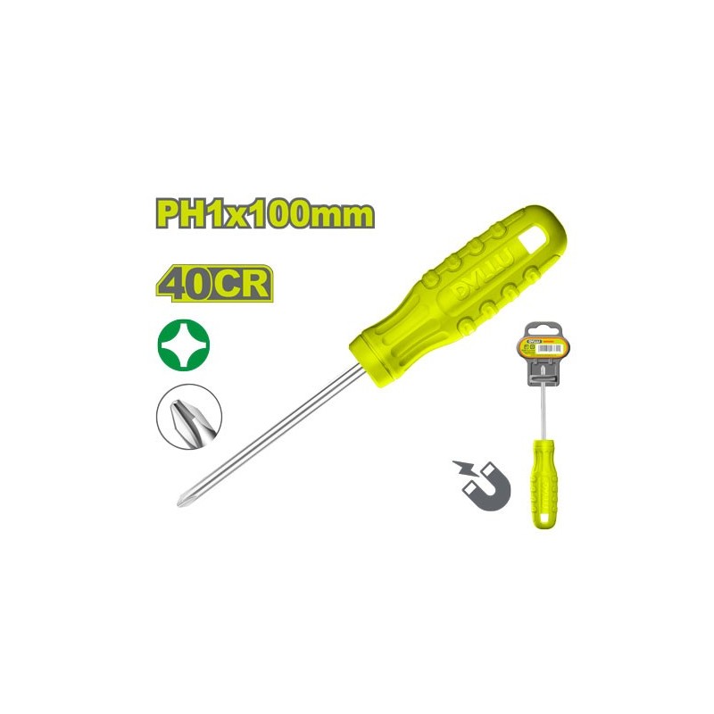 Отвертка крестовая PH1*100мм DYLLU DTSD4914