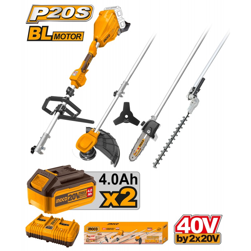 Многофункциональный триммер с аккумулятором 2*4Ач  INDUSTRIAL...