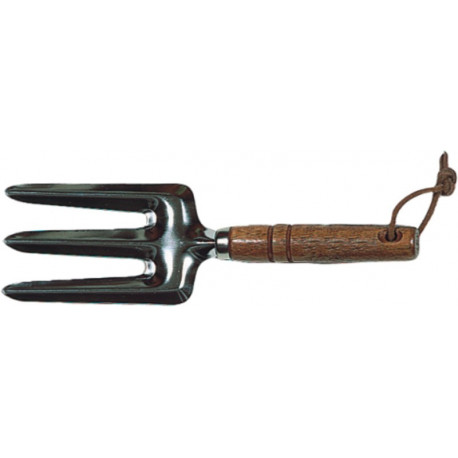 Вилка садовая  хромированая .рукоятка деревяная GREENMILL GR6910E