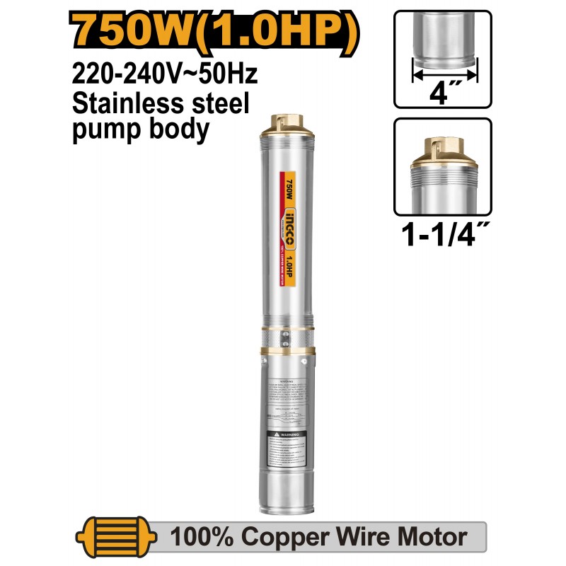 Насос погружнос 750W 80m INGCO DWP7501