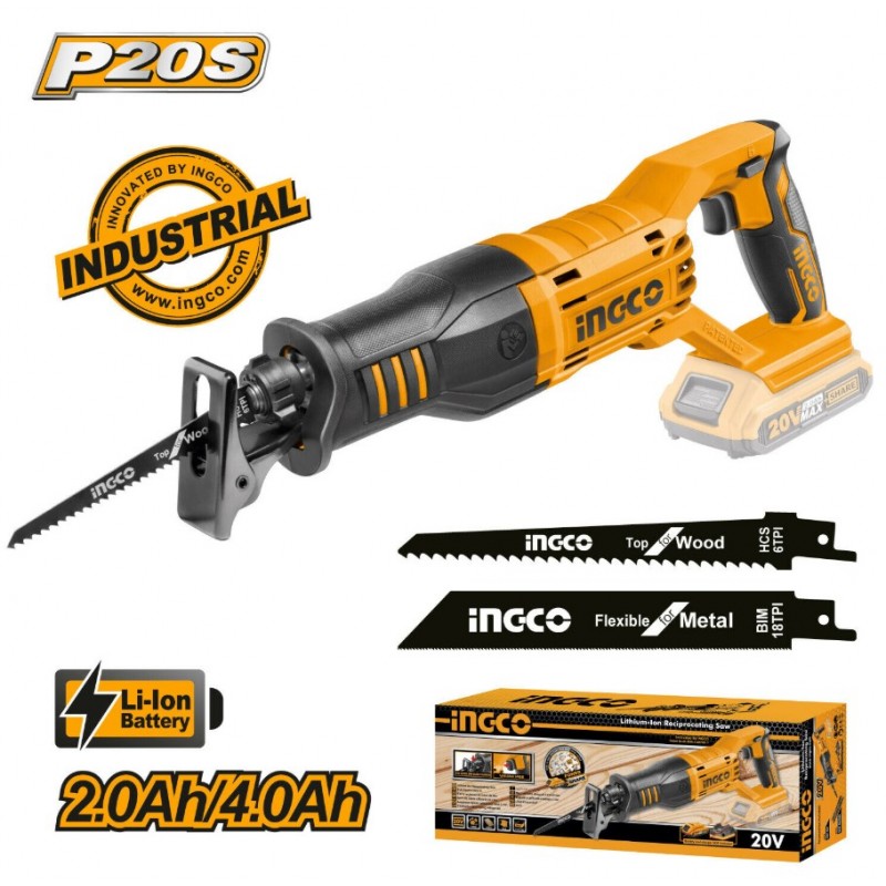 Сабельная пила совместимая с аккумулятором 20В INGCO CRSLI1151