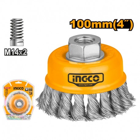 Щетка металлическая для шлифования  M14 Д 100мм INGCO WB21001