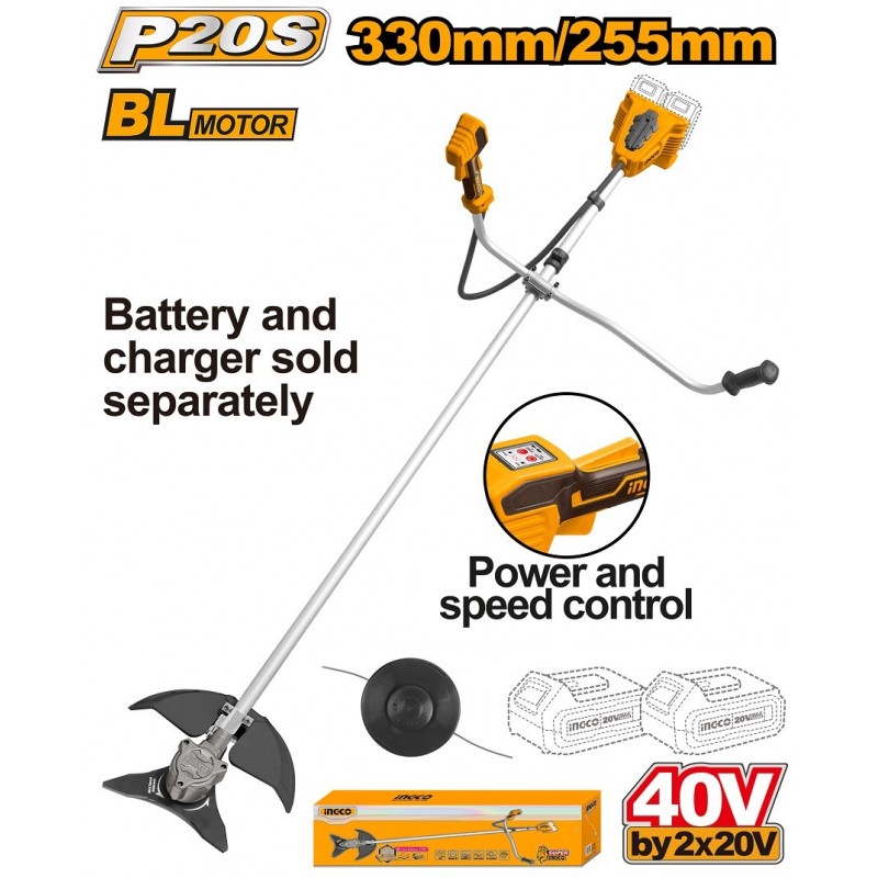 Триммер для газона совместимый с аккумуляторами 40В Li-Ion...