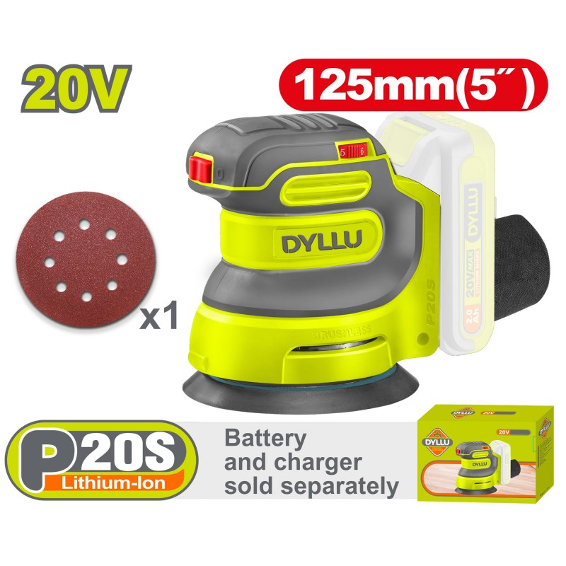 Шлифовальная машина совместимая с аккумулятором 20В DYLLU...