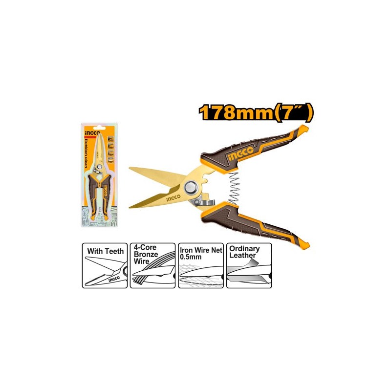 Универсальные ножницы для электриков 178 мм INGCO HES0187