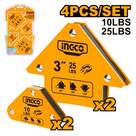 Угольник магнитный для сварки набор 4шт INGCO AMWH4062