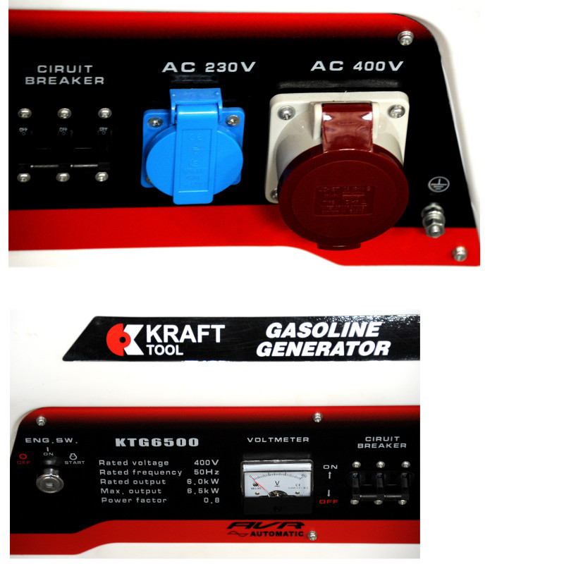 Бензиновый генератор  6.5kW KTG6500 KraftTool