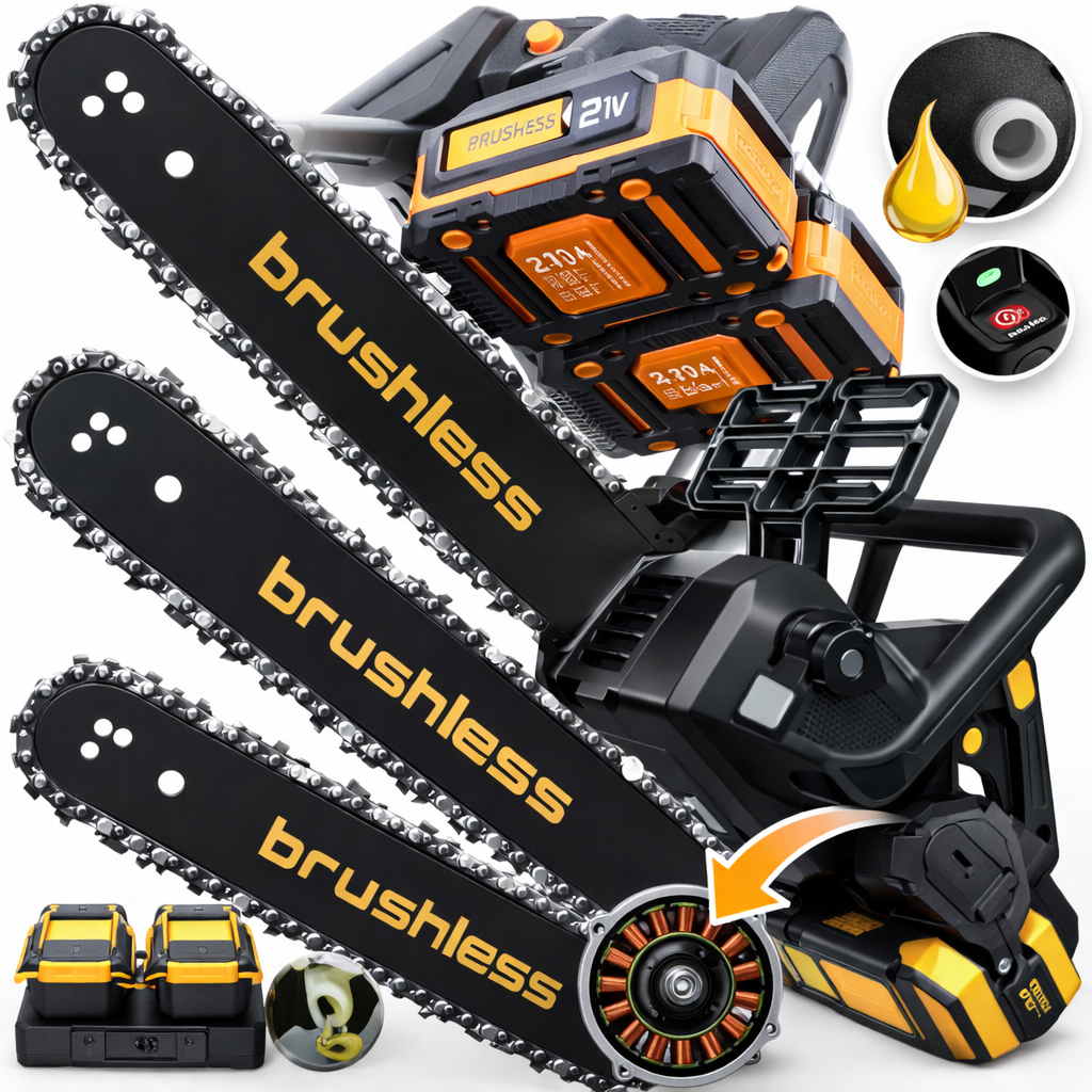 Аккумуляторная цепная пила Majster Polska MP0011 с шиной 40 см и бесщёточным мотором Brushless