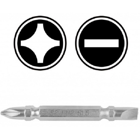 Бита двухсторонняя PH2+SL6 1 шт. 65мм INGCO SDB21HL133