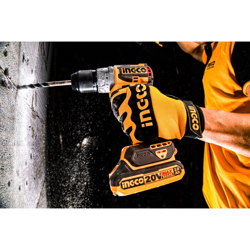 Шуруповерт бесщеточный 60 Нм 20V/2*2Ah INGCO CDLI20602