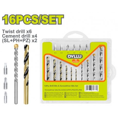 Набор бит и сверл 16шт. DYLLU DTMJ4165