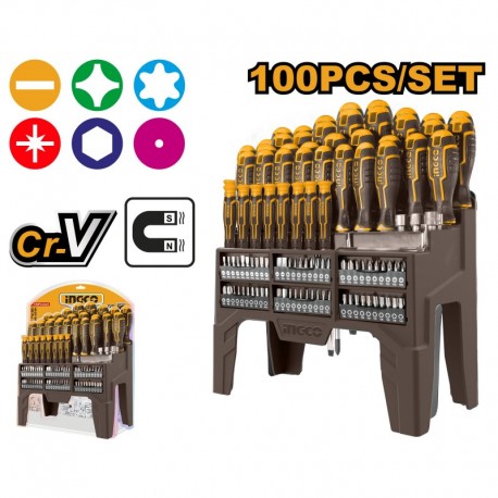 Комплект отверток 100шт. INGCO HKSD10028
