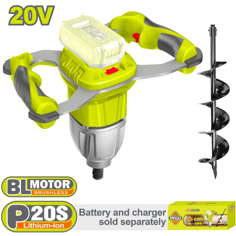 Мотобур совместимый с аккумулятором 20В DYLLU DTQE15801