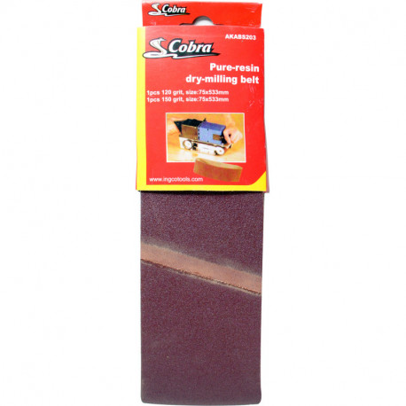 AKBS203    Лента наждач,2шт 75*533мм К120/К150 AKBS203