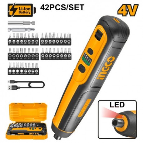 Шуруповёрт/отвёртка акумуляторный Li-Ion 4B INGCO CSDLI0403