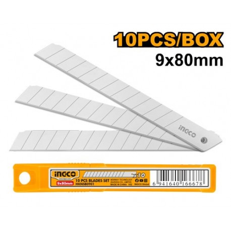 Набор лезвий 9*80мм 10шт. INGCO HKNSB0901