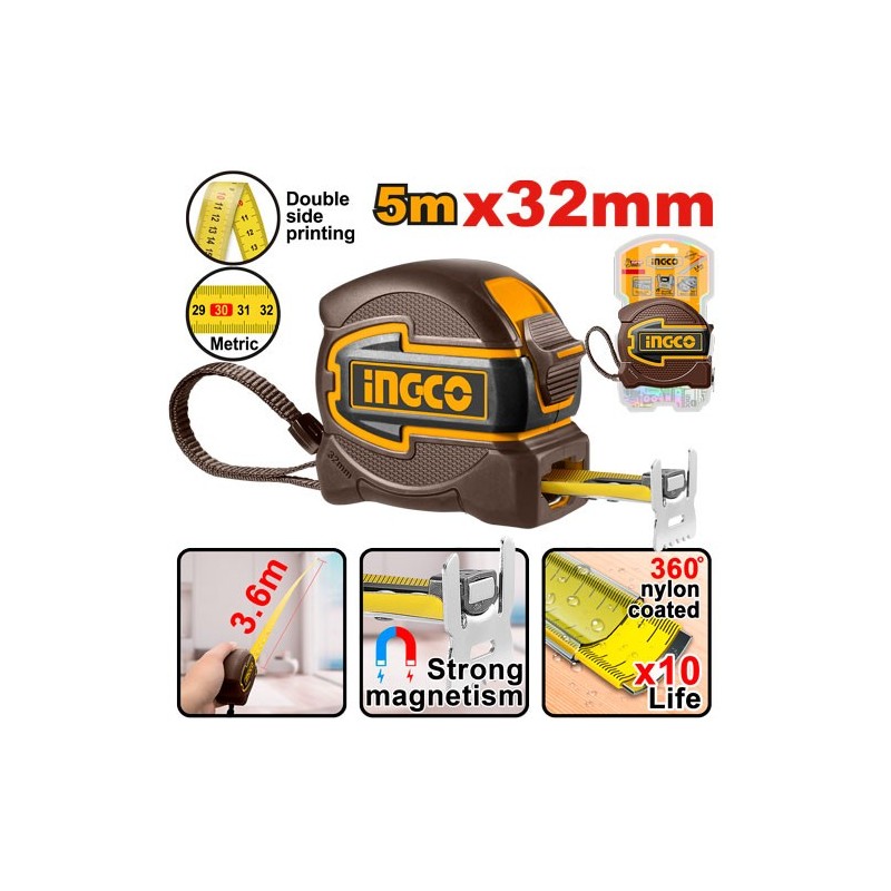 Рулетка 5м INDUSTRIAL INGCO HSMT80532M