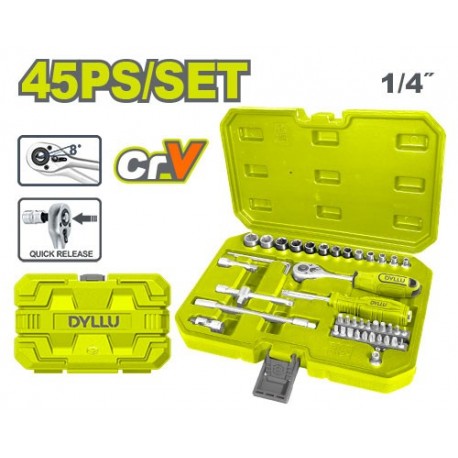 Набор трещетка 45шт. DYLLU DTST4D45